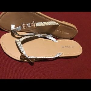 Westloop sandals, NWOT, Medium, snake skin-like